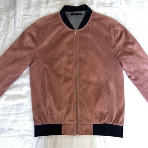 Zara Pink Suede Bomber Jacket